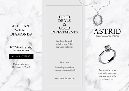 Diamond Jewelry Store Advertisement Brochure Design Template