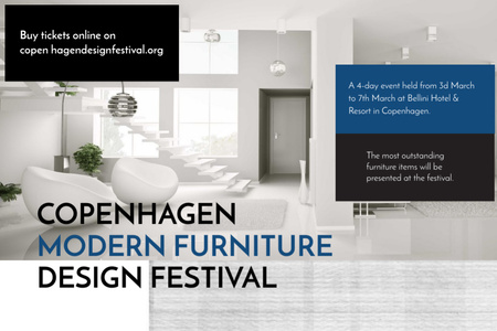 Modèle de visuel Festival de design de meubles modernes de Copenhague - Postcard 4x6in