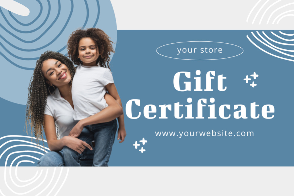 Offer on Mother's Day with Cute Daughter with Mom Gift Certificate – шаблон для дизайна