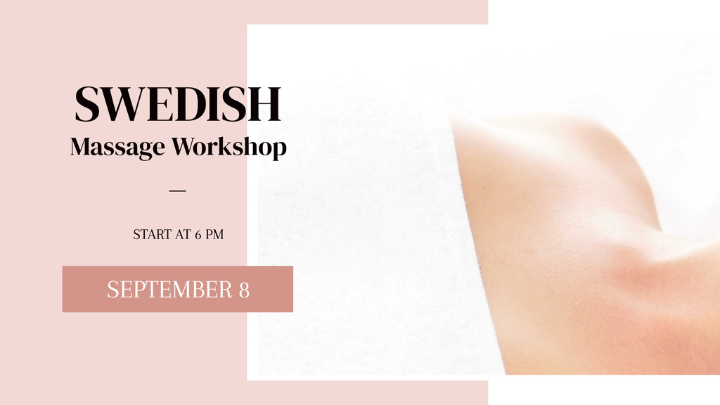 Swedish Beauty Massage FB event cover Design Template