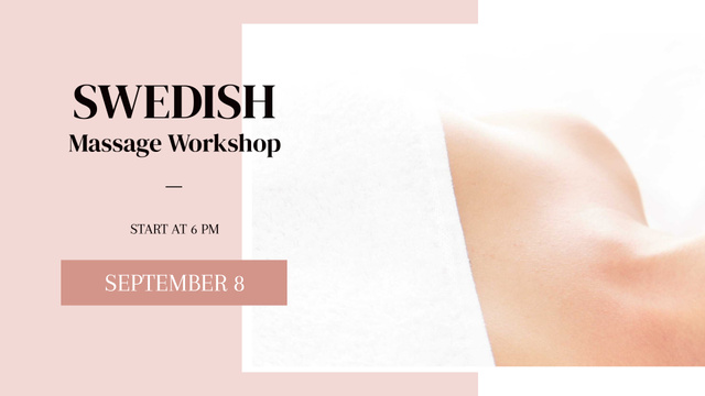 Swedish Beauty Massage FB event cover Šablona návrhu