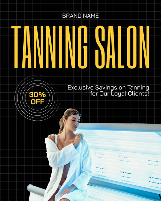 Discount on Tanning Services in Salon for Regular Clients Instagram Post Vertical Tasarım Şablonu