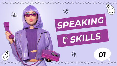 Speaking Skills With Woman Youtube Thumbnail Design Template