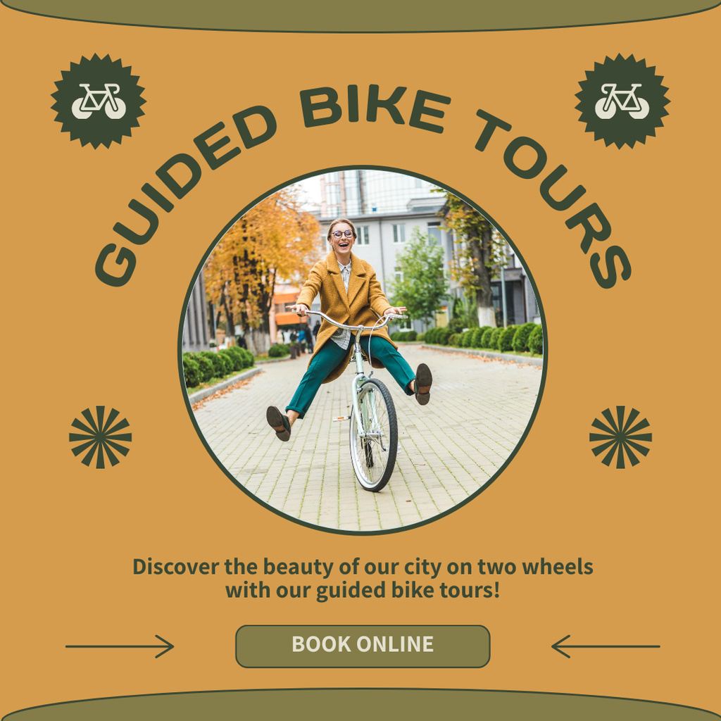 Guided Bike Tours by City Instagram AD tervezősablon