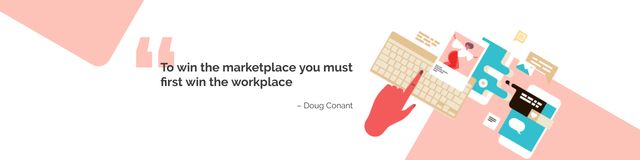 Ontwerpsjabloon van LinkedIn Cover van Motivational Quote about Career