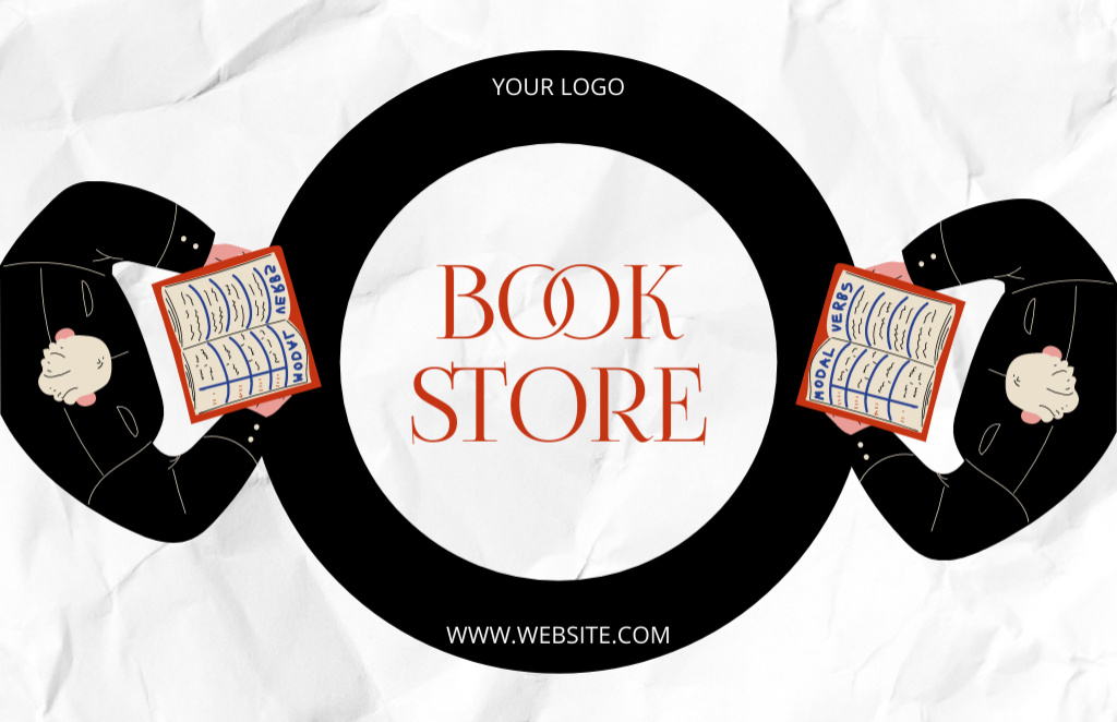 Modèle de visuel Bookstore Ad with Readers - Business Card 85x55mm