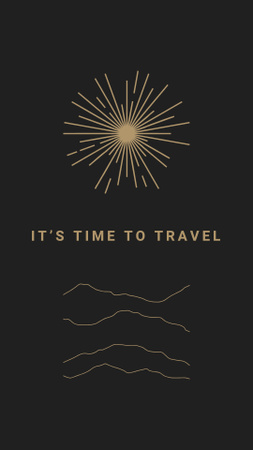 Travel Inspiration with Illustration of Sun and Waves Instagram Story Modelo de Design