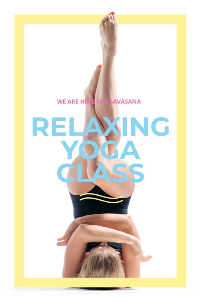 Woman exercising at Yoga Class Tumblr Design Template