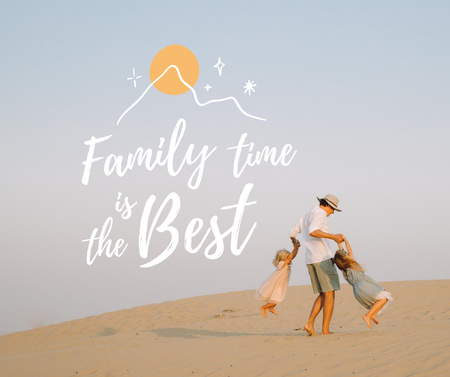 Family Day Inspiration with Father and Kids Facebook Design Template