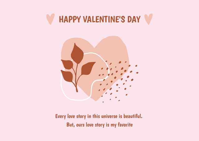 Ontwerpsjabloon van Card van Valentine's Day Greetings with Bright Minimalist Pattern