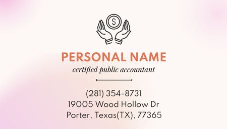 Certified Public Accountant Offer with Illustration Business Card US Design Template