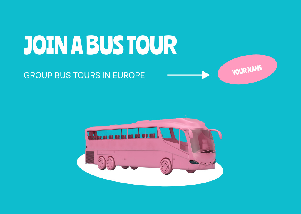 Well-organized Bus Travel Offer For Groups Flyer A6 Horizontal Πρότυπο σχεδίασης