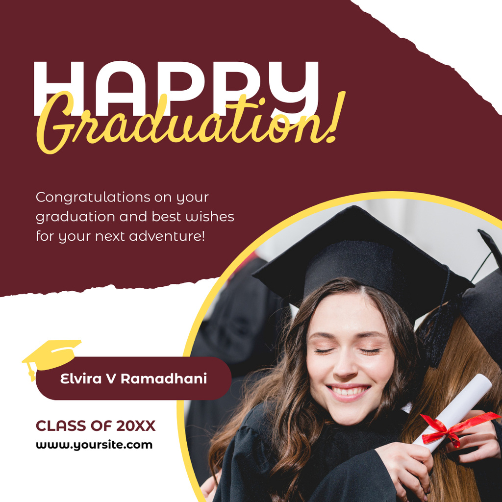 Plantilla de diseño de Happy Graduation and Best Wishes Instagram 