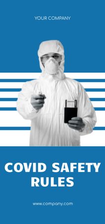 List of Safety Rules During  Covid Pandemic Flyer DIN Large Design Template