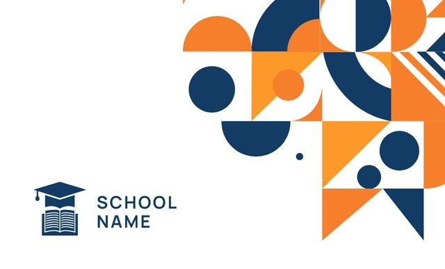 School Emblem Business Card 91x55mm – шаблон для дизайна