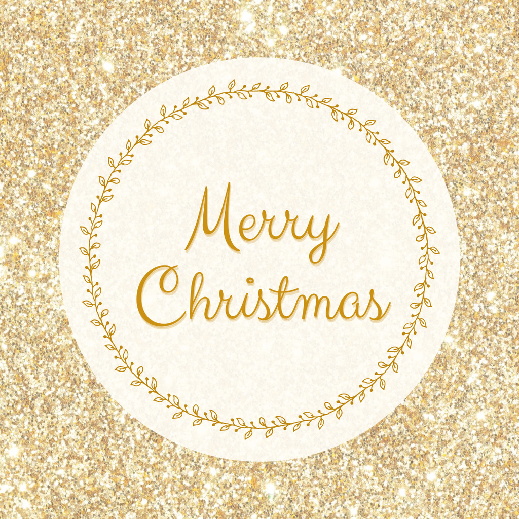 Christmas Holiday Greeting with Bright Glitter Pattern Instagram Design Template