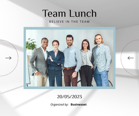 Team Lunch Announcement Facebook Design Template
