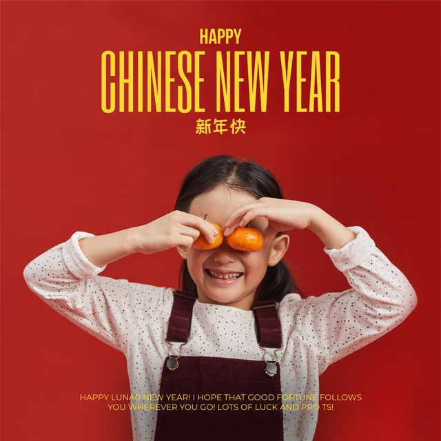 Chinese New Year Holiday Greeting Instagram tervezősablon
