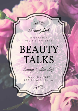 Beauty talks invitation Poster Šablona návrhu