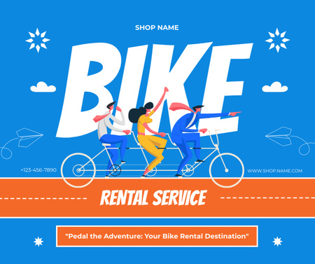 Rental Bikes for Travel and Tourism Facebook Design Template