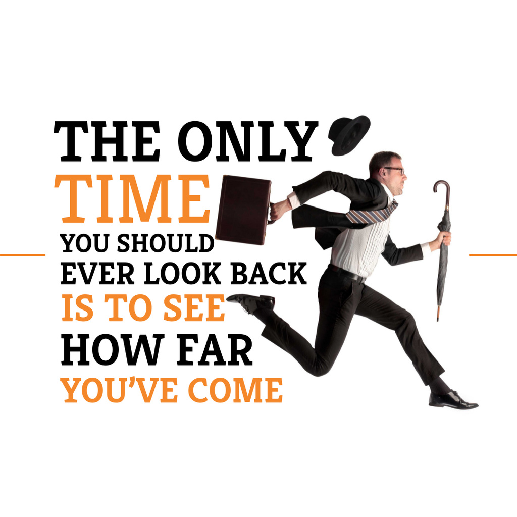 Motivational Quote with Running Businessman Instagram – шаблон для дизайна