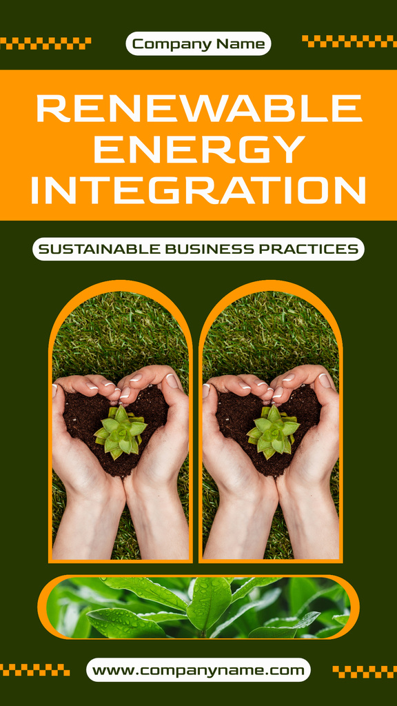 Plantilla de diseño de Sustainable Practices for Incorporating Renewable Energy into Business Mobile Presentation 