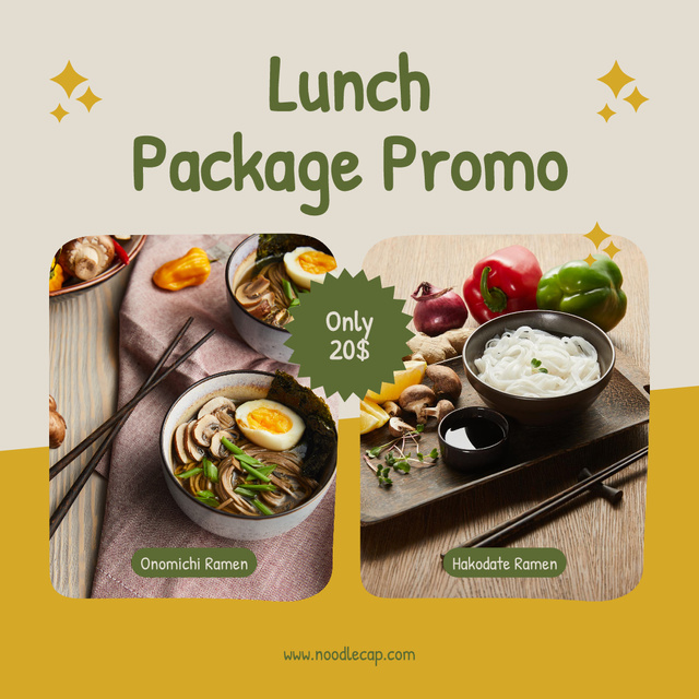 Ontwerpsjabloon van Instagram van Lunch Package Promo