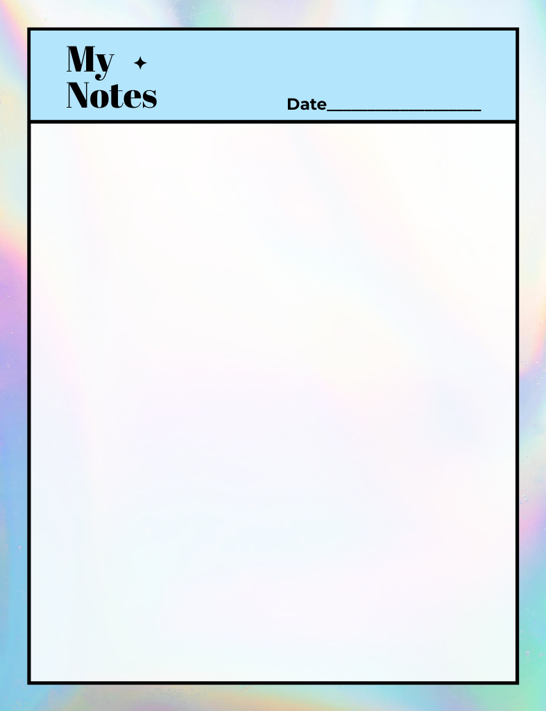 Blank Planner with Colorful Frame Notepad 107x139mm tervezősablon