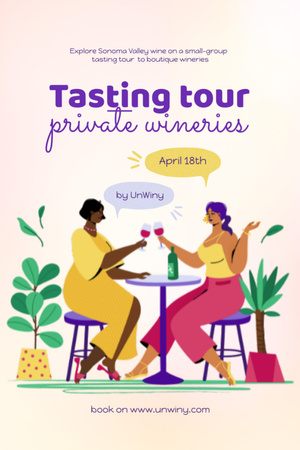 Plantilla de diseño de Wine Tasting Announcement Invitation 6x9in 