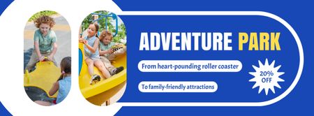 Unforgettable Amusement Park Attractions With Discounts For Children Facebook cover Design Template