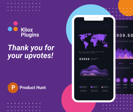 Product Hunt Campaign Stats on Screen Facebook Design Template