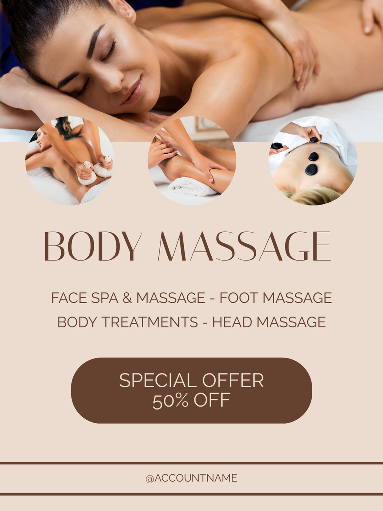 Plantilla de diseño de Special Offer for Body Massage Poster US 
