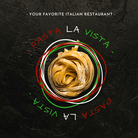 Ontwerpsjabloon van Instagram van Italian Pasta for Luxury Restaurant Promotion in Black