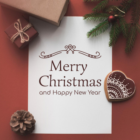 Platilla de diseño Christmas Holiday Greeting with Yummy Cookie Instagram
