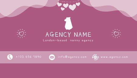 Nanny Agency Information Card Business Card US Design Template