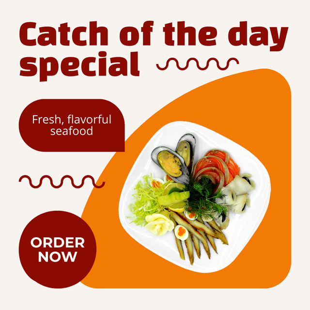 Ontwerpsjabloon van Animated Post van Order Fresh and Appetizing Seafood