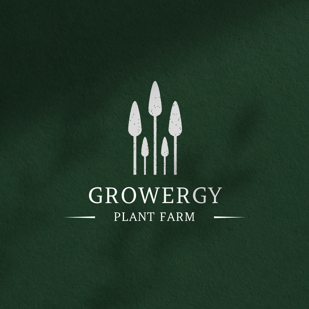 Designvorlage Plant Farm Ad with Trees Illustration für Logo