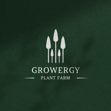 Plant Farm Ad with Trees Illustration Logo Design Template
