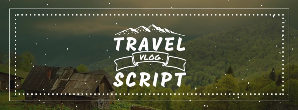 Travel Vlog promotion on Scenic Mountain View Facebook coverデザインテンプレート