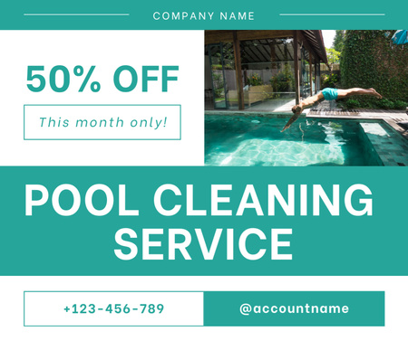 Pool Cleaning Discount Offer This Month Facebook Design Template