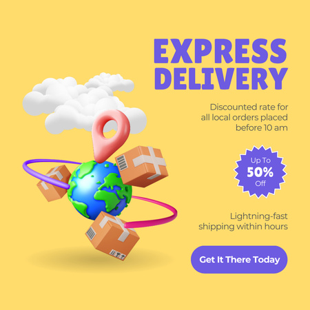 Platilla de diseño Worldwide Express Delivery Instagram AD
