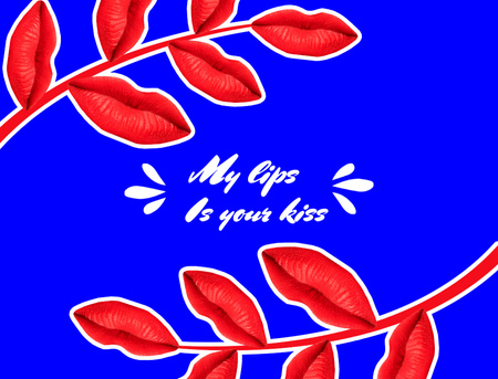 Cute Love Phrase With Bright Red Leaves Postcard 4.2x5.5in tervezősablon