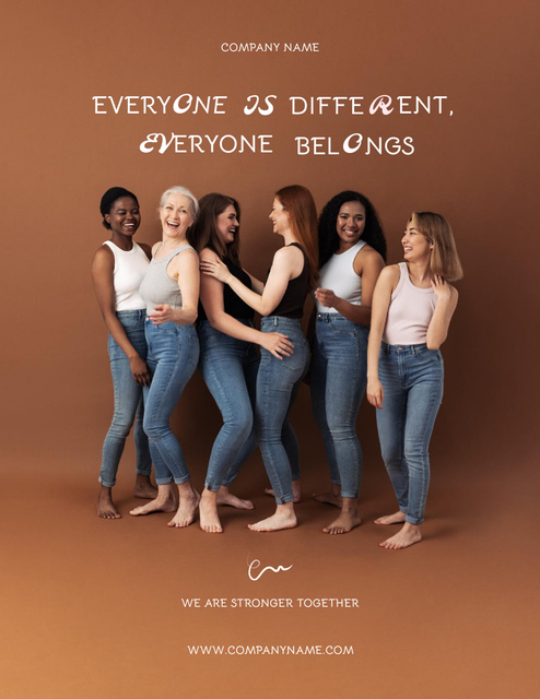 Enriching Quote about Diversity In Brown Poster 8.5x11in Design Template