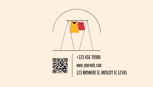 Designvorlage Laundry Service Offer with Colorful Cloth für Business Card US