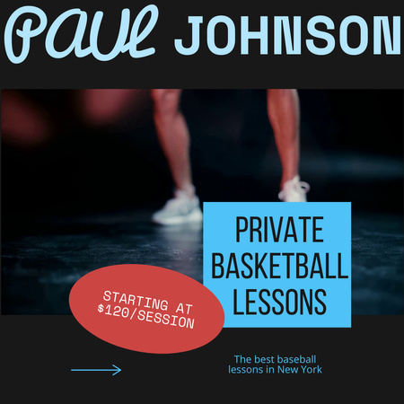 Private Basketball Lessons Offer Animated Post Design Template