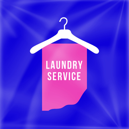 Emblem of Laundry Service Logo 1080x1080px Πρότυπο σχεδίασης