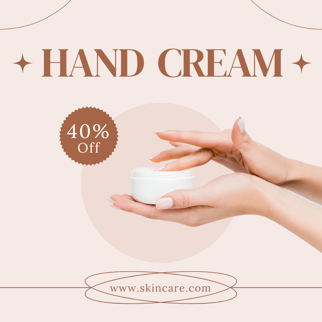 Hand Cream Ad for Skincare Instagramデザインテンプレート