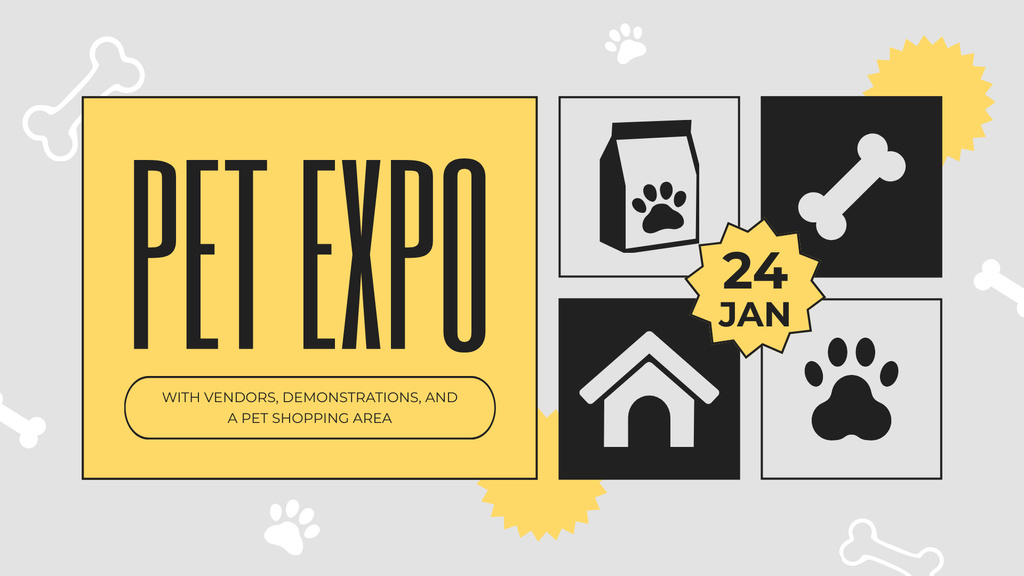 Pet Expo In Winter With Vendors FB event cover Design Template