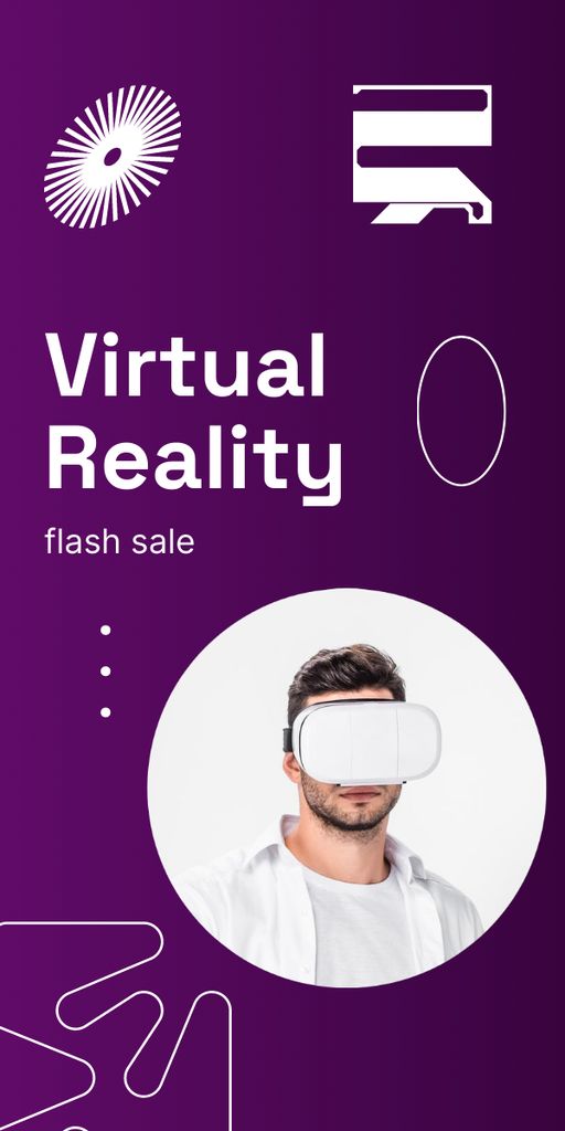 Ontwerpsjabloon van Graphic van VR Equipment Flash Sale Ad
