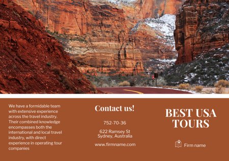 Designvorlage Travel Tour to USA für Brochure